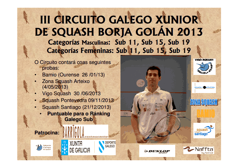 5u00aa Proba del III Circuito Galego Xunior de Squash Borja Golu00e1n 2013